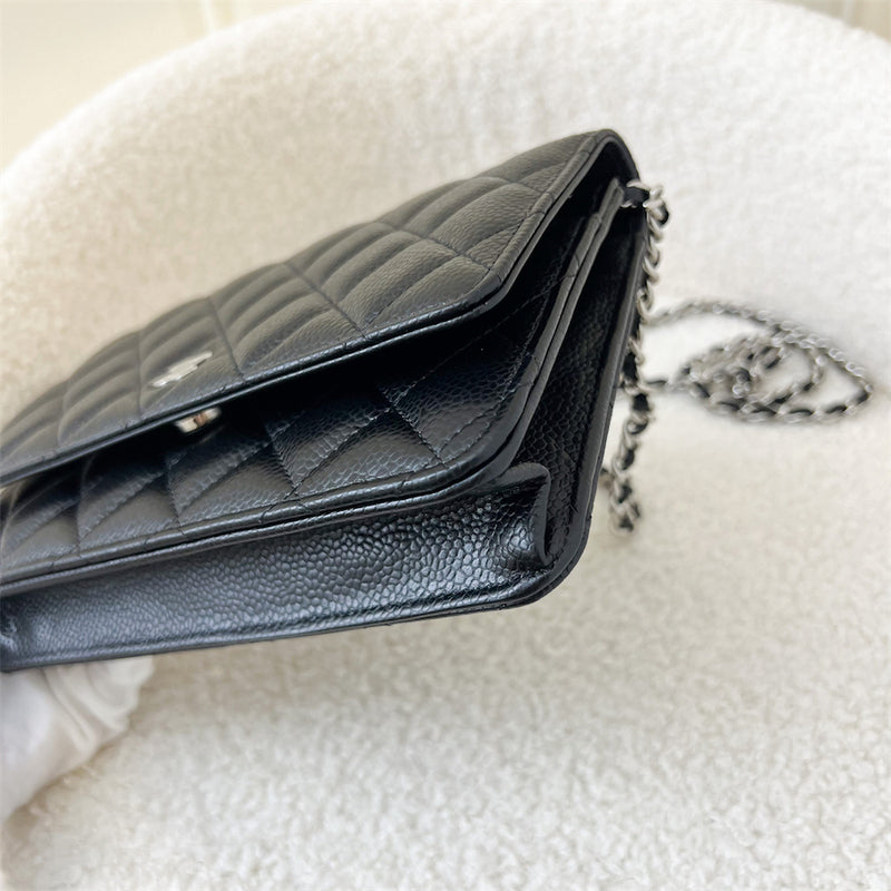 Chanel Classic Wallet on Chain WOC in Black Caviar SHW