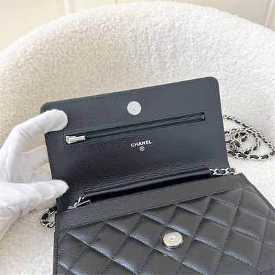 Chanel Classic Wallet on Chain WOC in Black Caviar SHW