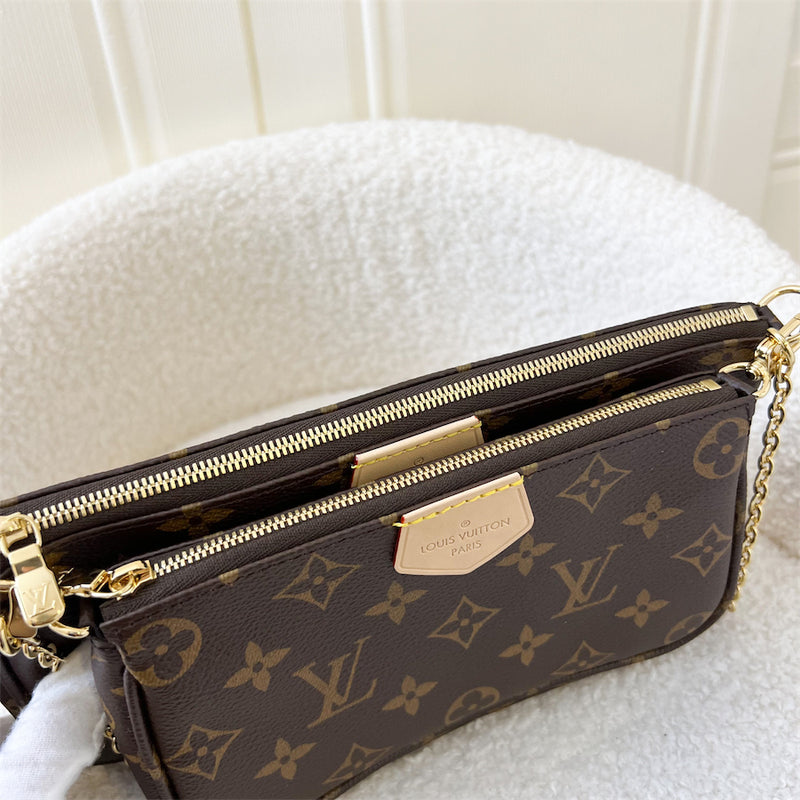LV Multi Pochette Accessoiries in Monogram Canvas with Pink Strap GHW