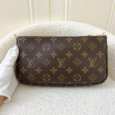 LV Multi Pochette Accessoiries in Monogram Canvas with Pink Strap GHW