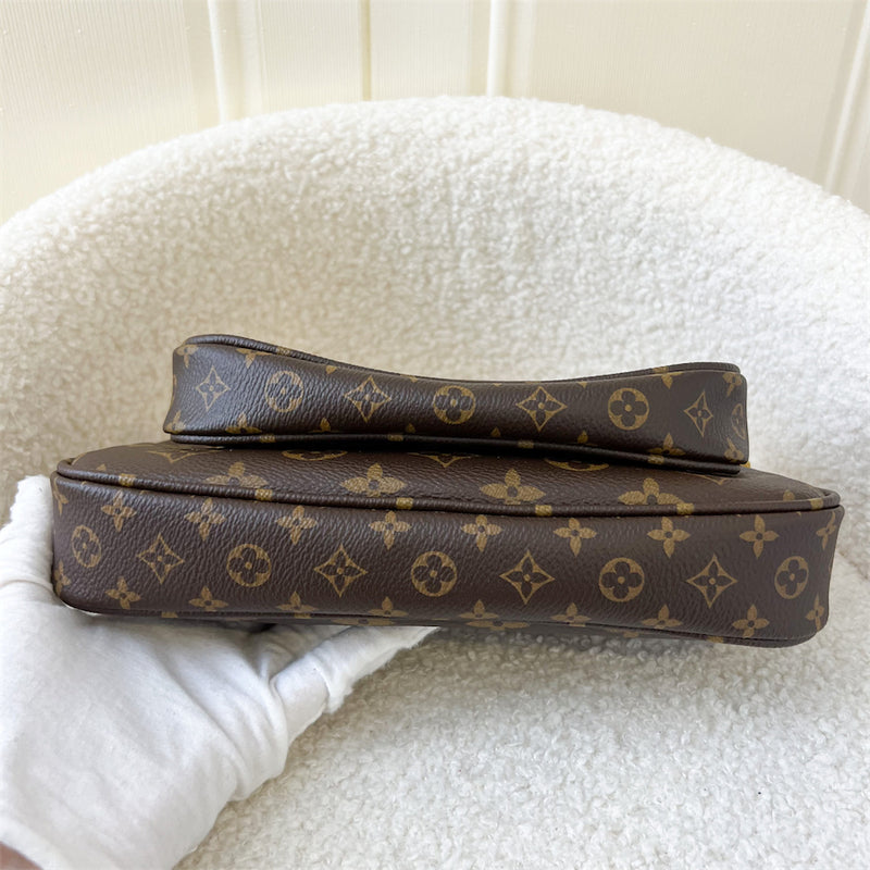 LV Multi Pochette Accessoiries in Monogram Canvas with Pink Strap GHW