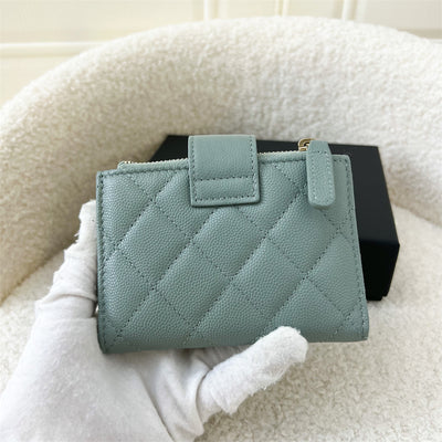 Chanel Bifold Wallet in Seafoam Green Caviar LGHW