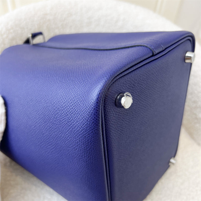 Hermes Picotin 18 Tressage in Bleu Encre Epsom Leather with Brique / Noir Handles and PHW