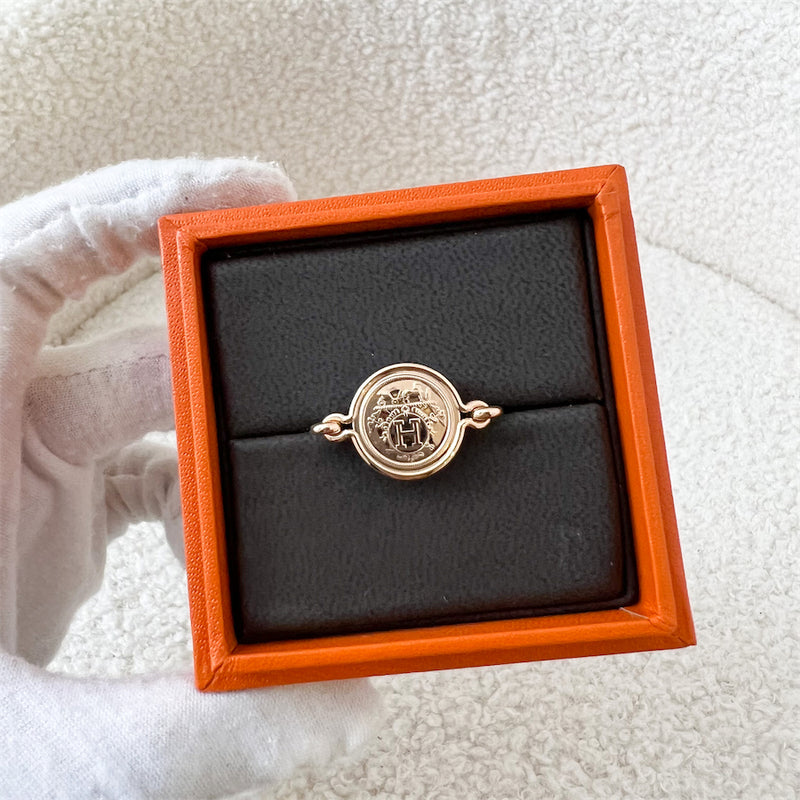 Hermes Ex Libris Ring in 18K Rose Gold