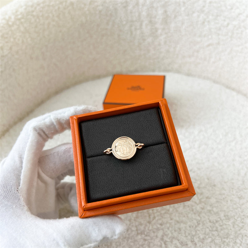 Hermes Ex Libris Ring in 18K Rose Gold