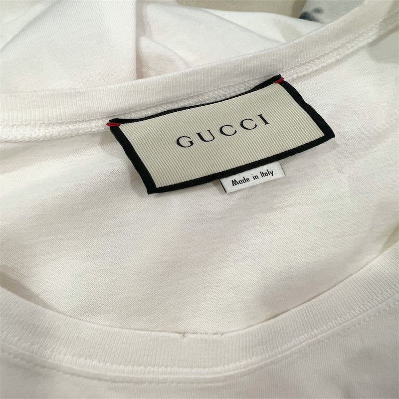 Gucci Guccify Yourself T-shirt in Pink Print and Ecru Cotton