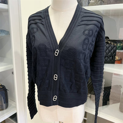 Hermes Cardigan in Bleu Noir Sz 34