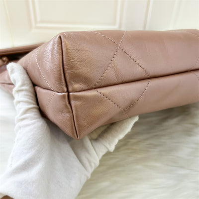 Chanel 22 Small Hobo Bag in Rose Gold Calfskin and RGHW