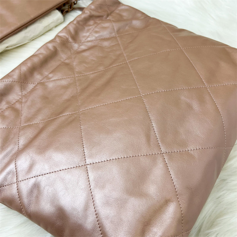 Chanel 22 Small Hobo Bag in Rose Gold Calfskin and RGHW