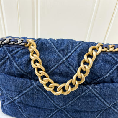 Chanel 19 Medium Flap in Dark Denim and 3-Tone HW