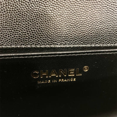 Chanel Medium 25cm Boy Flap in Black Chevron Caviar LGHW