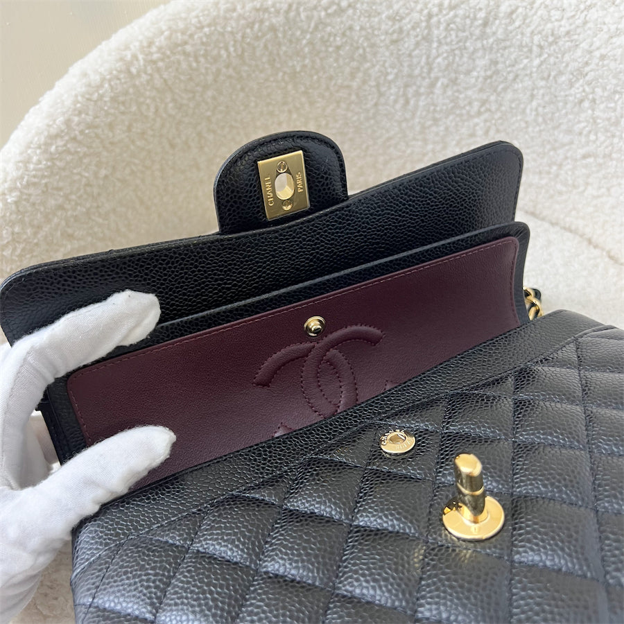 NEW 🖤 Chanel Classic Small Black Caviar 🖤 GHW Flap Bag MicroChip Receipt