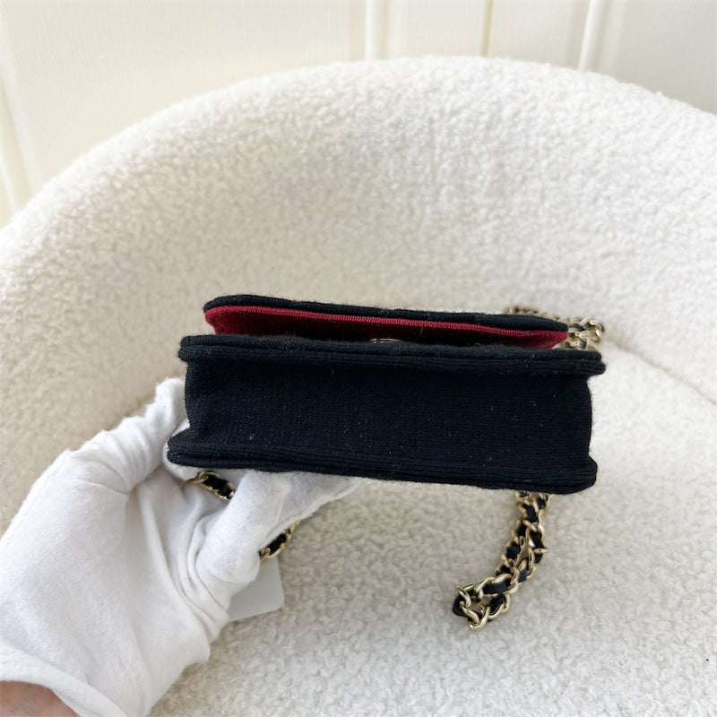 Chanel 2023 VIP Clutch on Chain in Black Jersey and LGHW