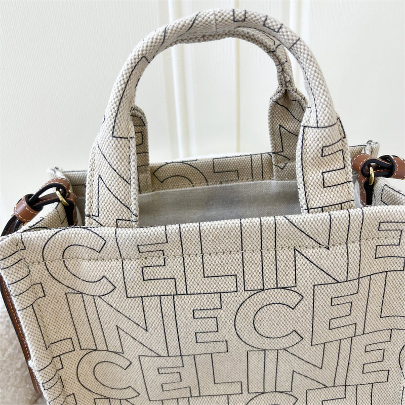 Shop CELINE Cabas small cabas thais in TEXTILE WITH CELINE JACQUARD  (199162ERR.02NT) by 絢-VoyagedeLuxe