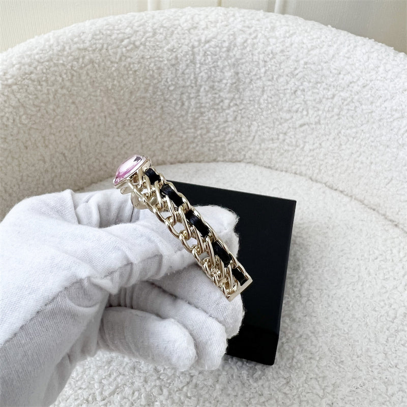 Chanel 23C VIP Gift Bracelet / Cuff with Pink Crystals