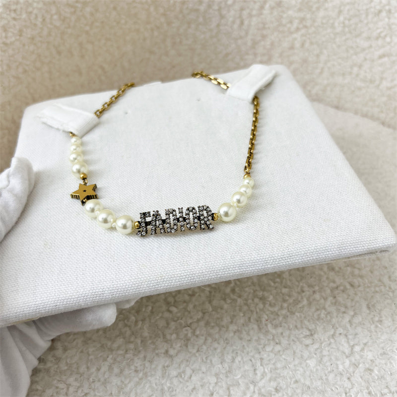 Dior Necklace with Pearls and Crystals GHW