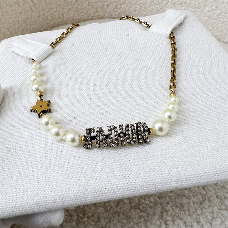 Dior Necklace with Pearls and Crystals GHW