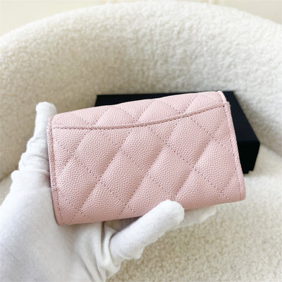 Chanel Classic Snap Card Holder in 22B Light Pink Caviar LGHW