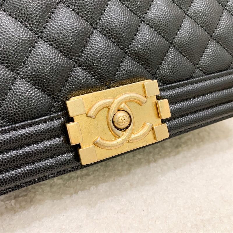 Chanel Medium 25cm Boy Flap in Black Caviar AGHW