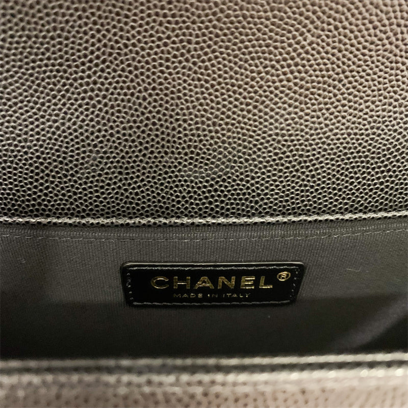 Chanel Medium 25cm Boy Flap in Black Caviar AGHW