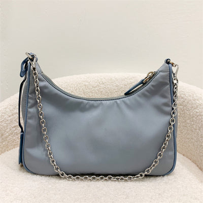 Prada Re-Edition 2005 Re-Nylon bag in Pale Blue Nylon SHW