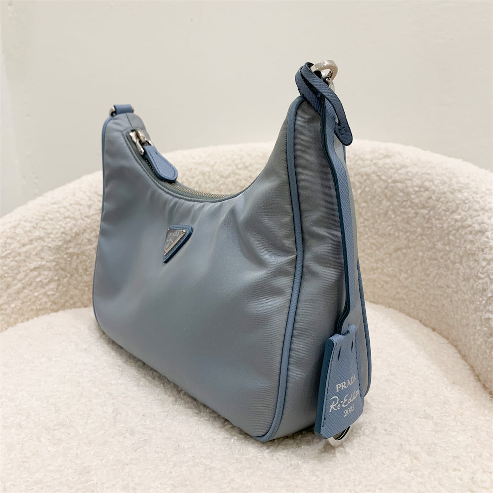 Prada Re-Edition 2005 Nylon Bag Astral Blue in Nylon with Silver