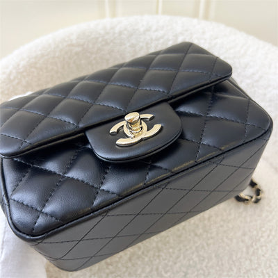 Chanel Classic Square Mini Flap in Black Lambskin LGHW