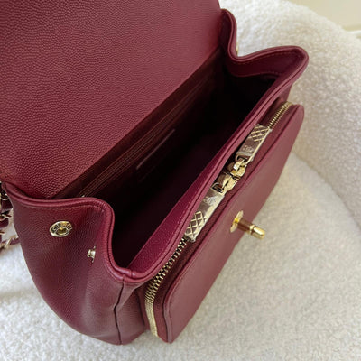 Chanel Medium Business Affinity Flap in Burgundy Red Caviar LGHW