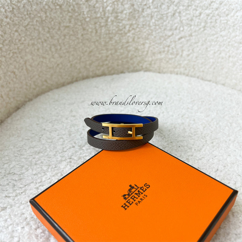 Hermes Behapi Double Tour Bracelet Matte GHW