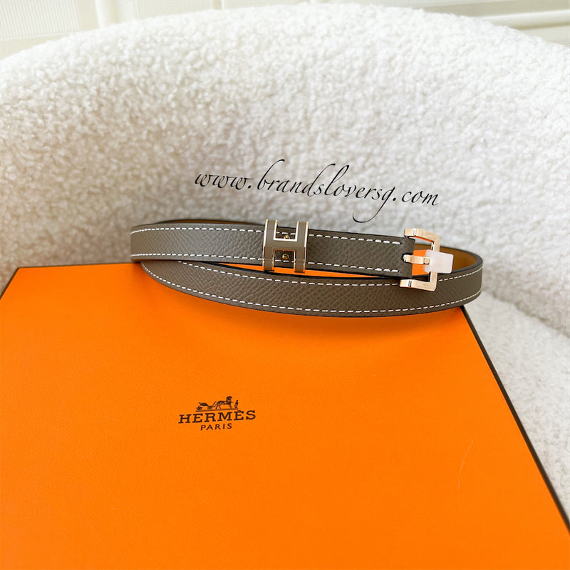 Hermes Pop H Belt in Etoupe Epsom RGHW