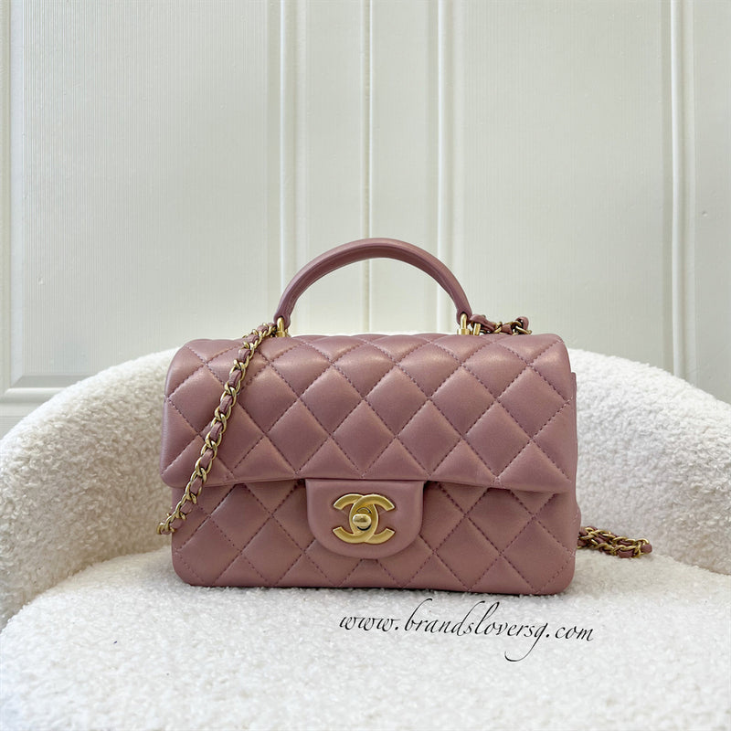 Chanel Top Handle Mini Rectangle Flap in Pink Lambskin AGHW – Brands Lover