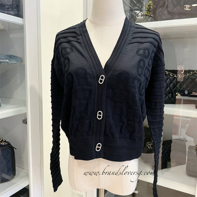 Hermes Cardigan in Bleu Noir Sz 34