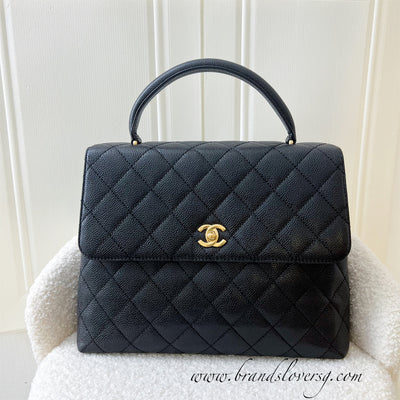 Chanel Vintage Jumbo Kelly in Black Caviar 24K GHW