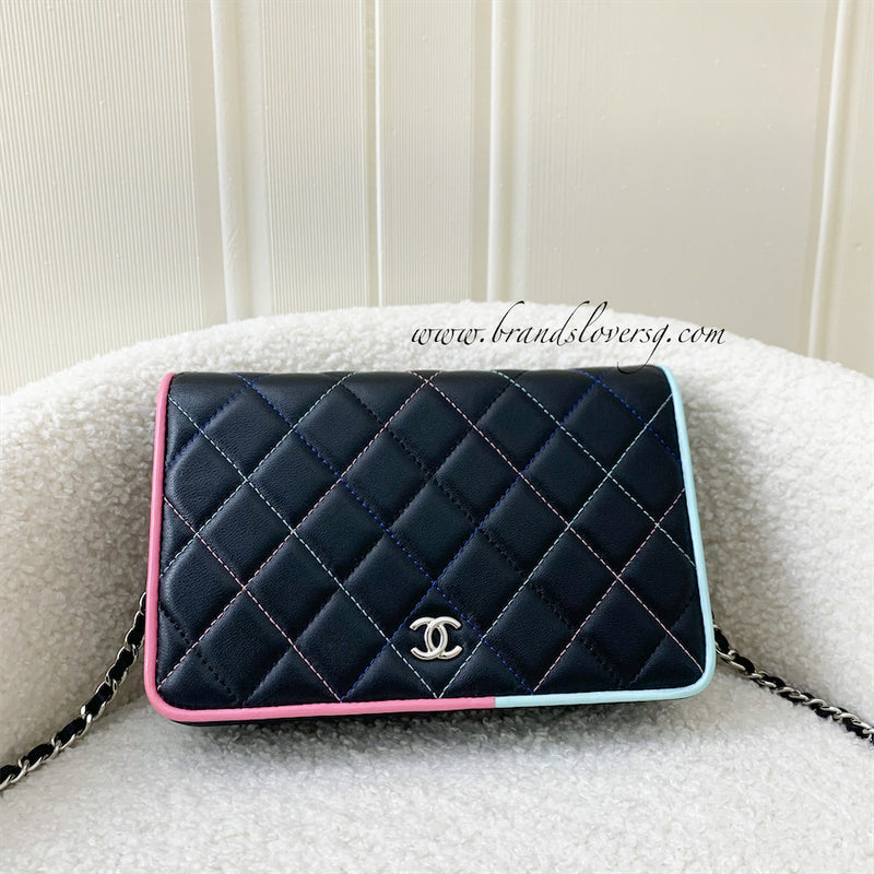 Chanel Seasonal Full Flap Wallet on Chain WOC in Black Lambskin SHW