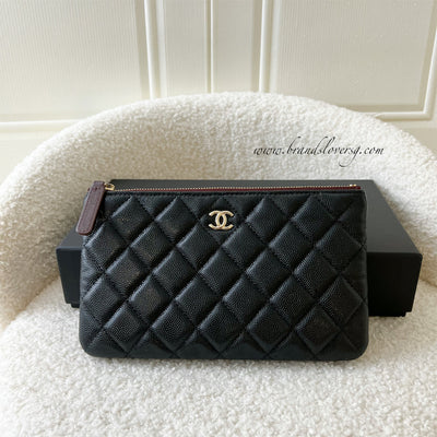 Chanel Small O-Case / Pouch in Black Caviar and LGHW