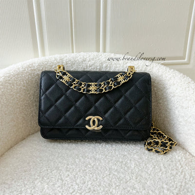 Chanel 22K Coco First Wallet on Chain WOC in Black Caviar GHW