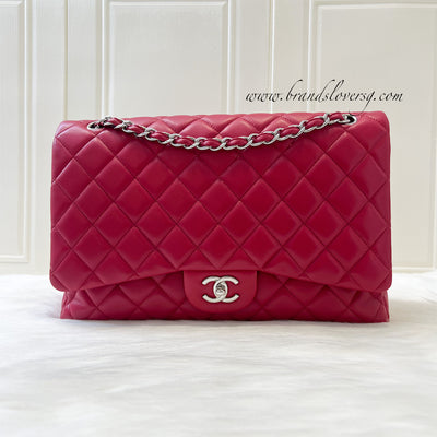 Chanel Classic CF Maxi in Hot Pink Lambskin SHW