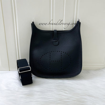 Hermes Evelyne PM in Black Clemence Leather PHW