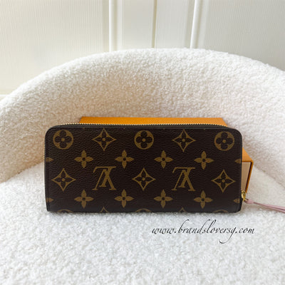 LV Clemence Long Wallet in Monogram Canvas and Pink Interior
