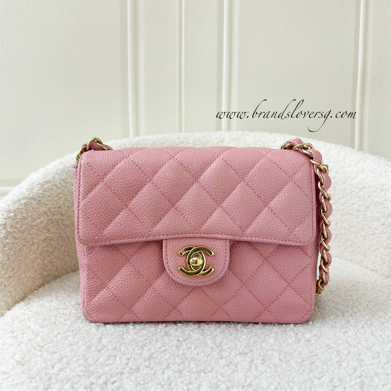 Chanel Vintage Square Mini Flap in Sakura Pink Caviar and 24K GHW – Brands  Lover