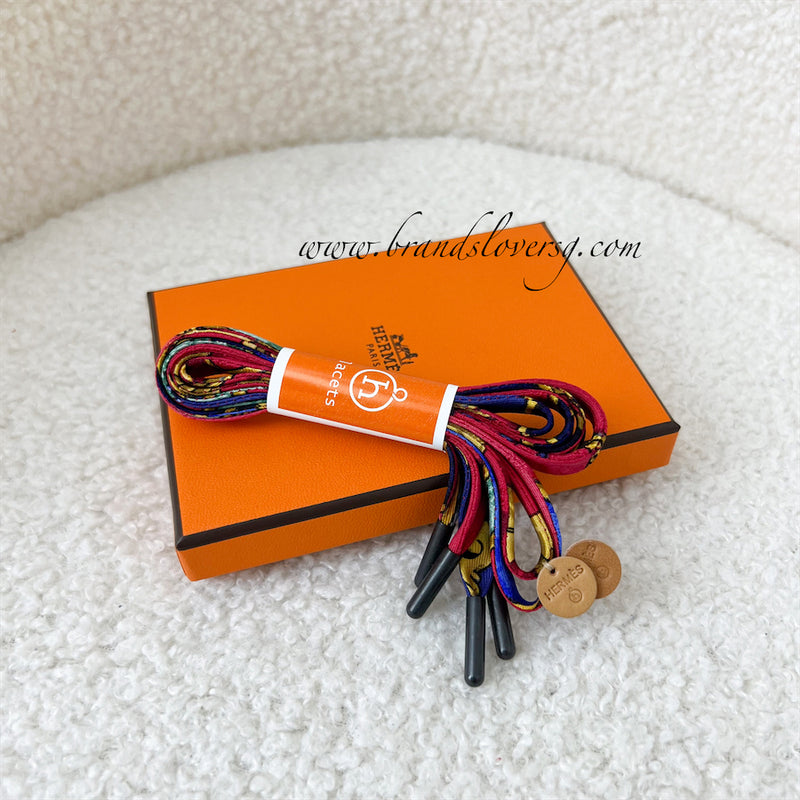 Hermes Petit H Shoelaces in Multicolore Silk