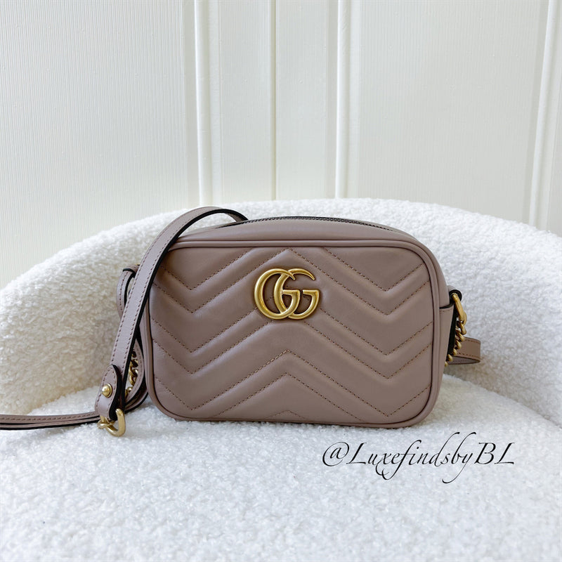 Gucci Mini Marmont Camera Bag in Nude Pink AGHW