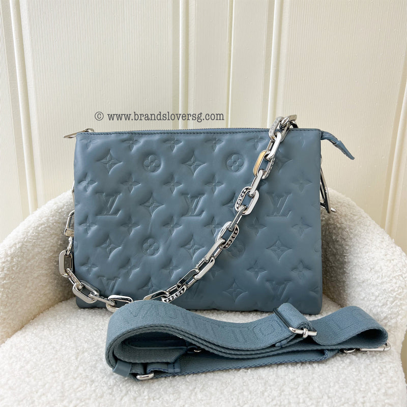 LV Coussin PM in Light Blue Puffy Lambskin and SHW