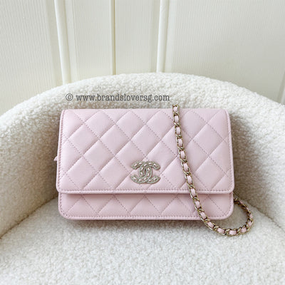 Chanel 22S Wallet on Chain WOC in Light Pink Caviar and LGHW
