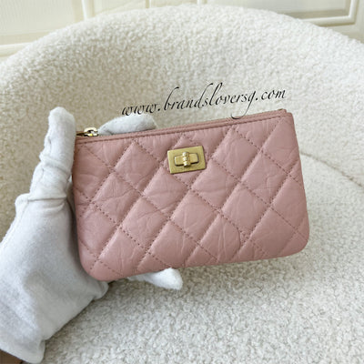 Chanel 2.55 Reissue Mini O-Case in Light Pink Distressed Calfskin AGHW