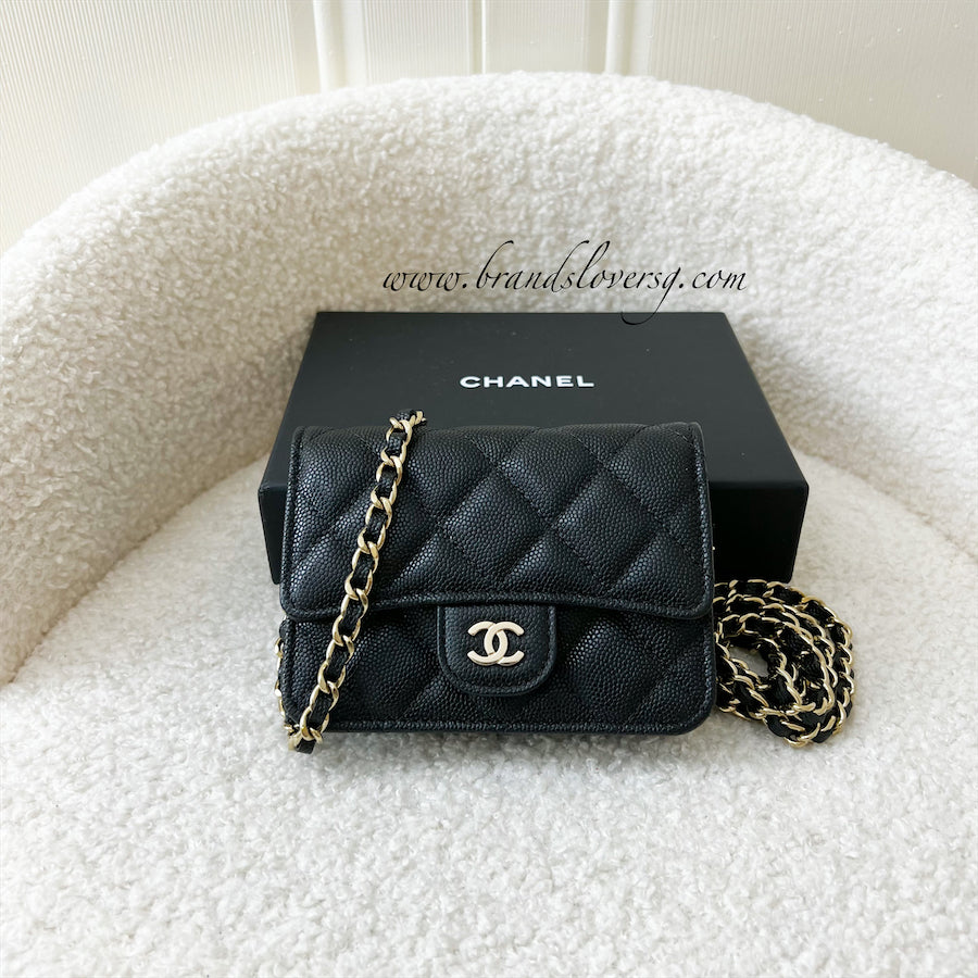 Chanel Micro / Mini Clutch on Chain in Black Caviar LGHW – Brands Lover