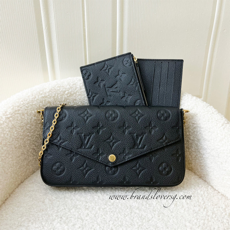 LV Felicie Pochette in Black Empreinte Leather GHW