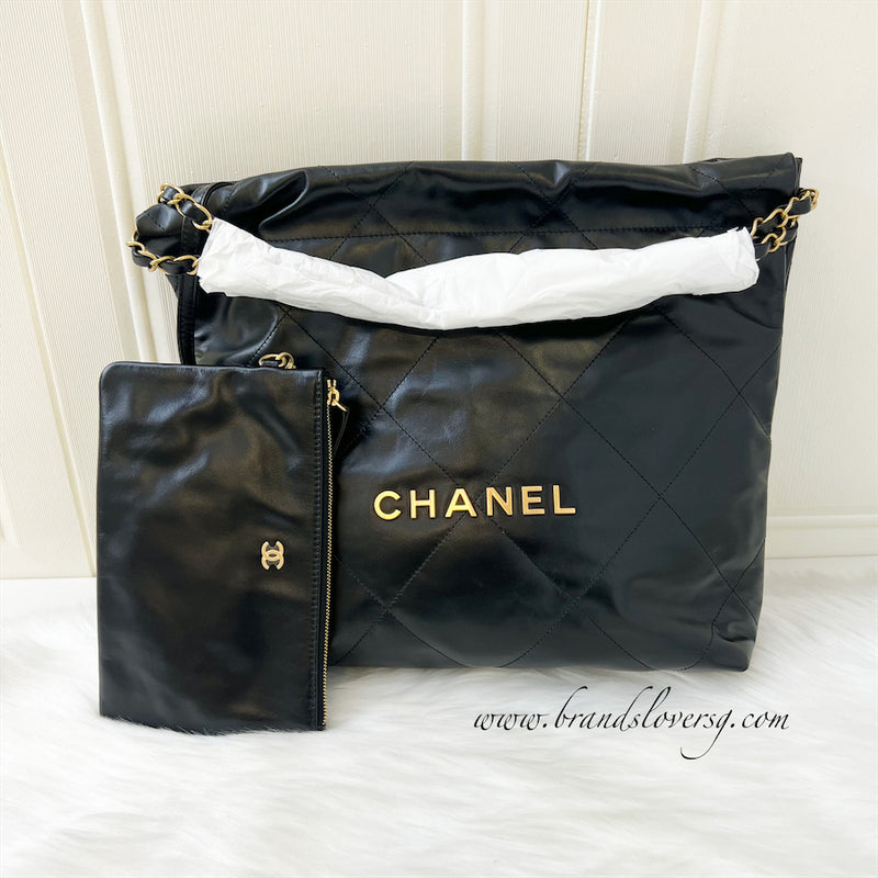 Chanel Small Gabrielle Hobo 20A Black Aged Calfskin with mixed