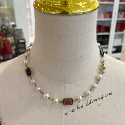 Chanel Necklace with Pearls and Gems in AGHW