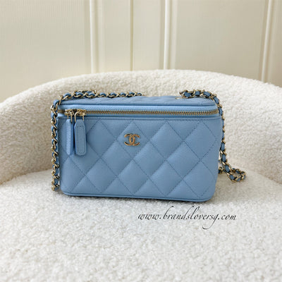 Chanel 22S Small Vanity in Sky Blue Caviar LGHW